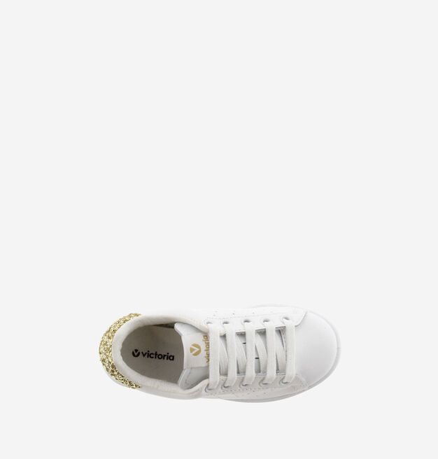TENIS PIEL & GLITTER PLATINO