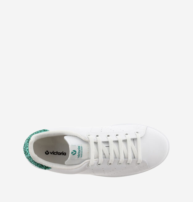 TENIS PIEL & GLITTER GREEN