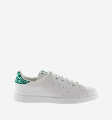 TENIS PIEL & GLITTER GREEN
