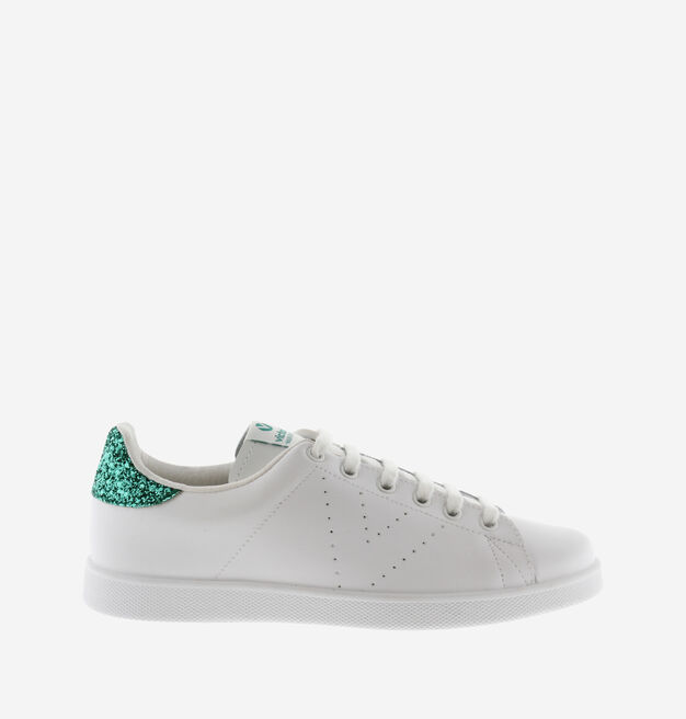TENIS PIEL & GLITTER GREEN