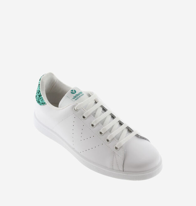 TENIS PIEL & GLITTER GREEN