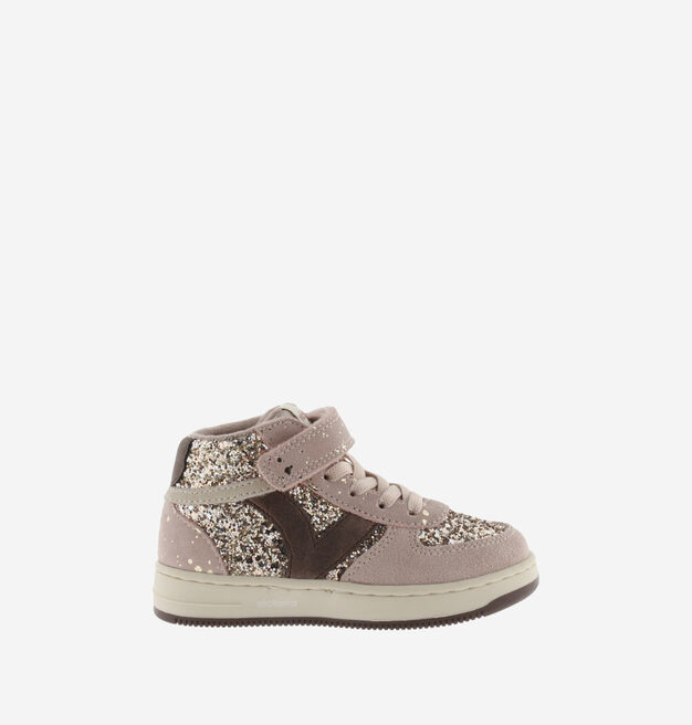 TIEMPO STRAP GLITTER/SUEDE ANKLE BOOT & ELASTIC