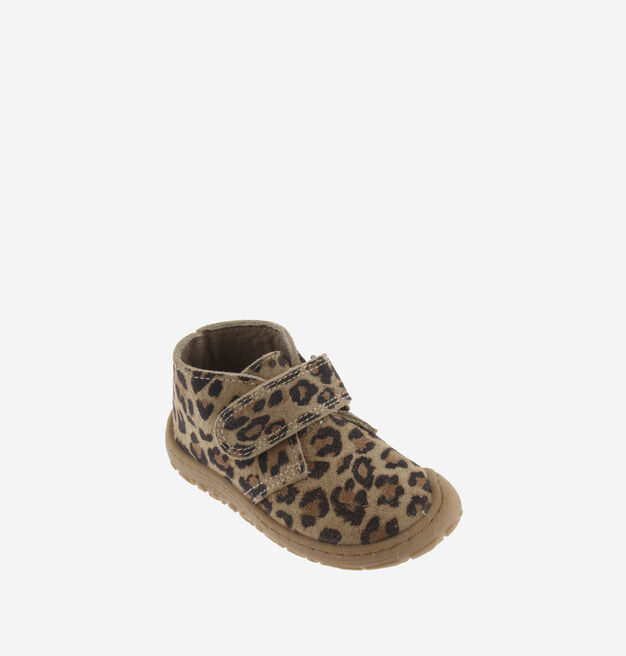 BOSCO TIRA BOTIM BAREFOOT COURO RACHADO LEOPARDO