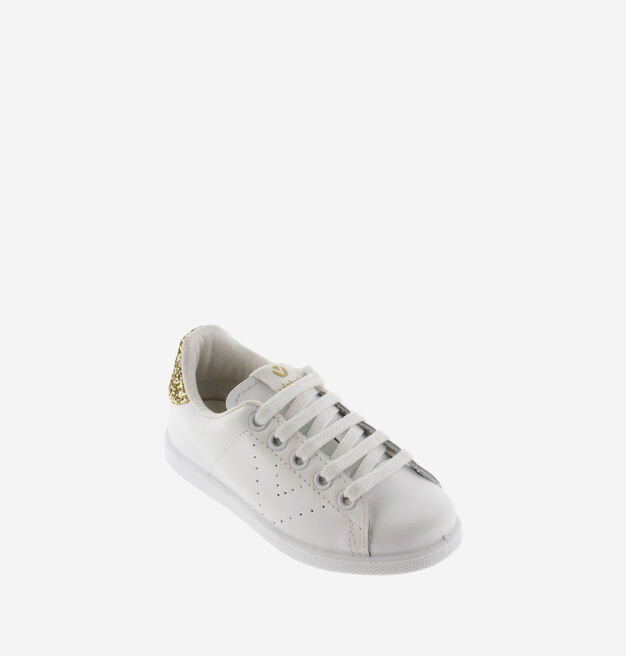 TENIS PIEL & GLITTER PLATINO