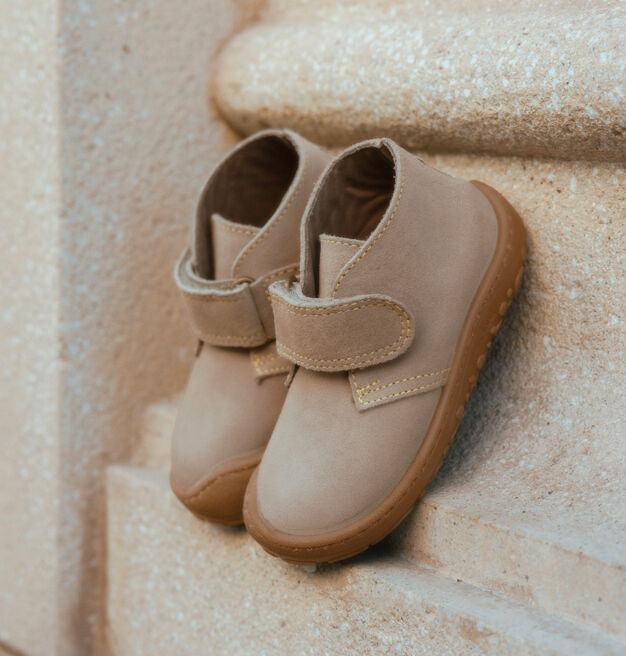 BOSCO BAREFOOT KLETTVERSCHLUSS STIEFELETTE VELOURSLEDER