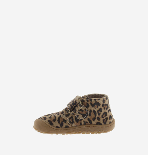 BOSCO TIRA BOTIM BAREFOOT COURO RACHADO LEOPARDO